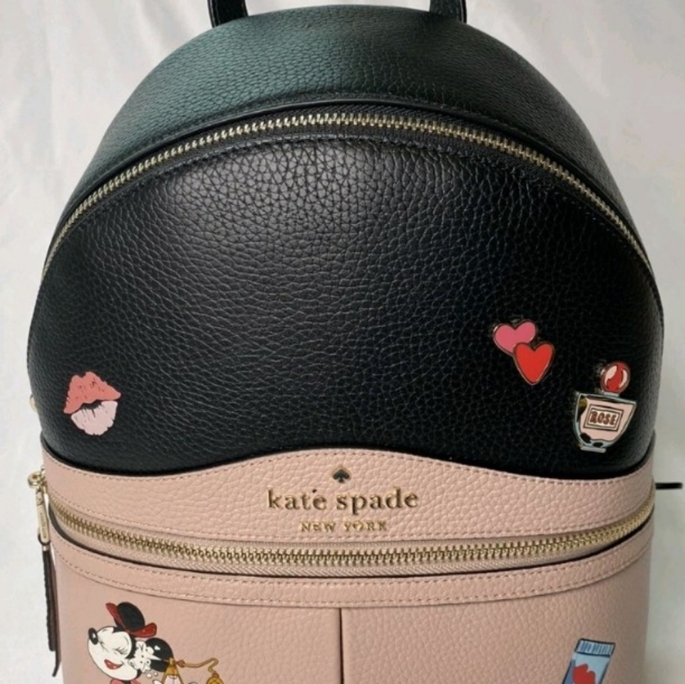 Kate Spade SET x Disney Minnie Mouse Medium Backpack & L Zip Bi-fold Wallet - Picture 10 of 16